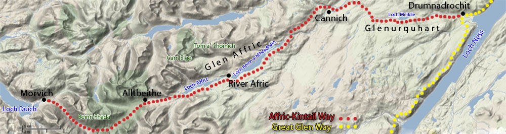 Affric Kintail Way Terrain Map